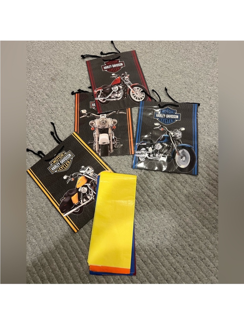 Harley-Davidson Kids Neck Gaiter Set in Yellow with Black Motorcycle Prints